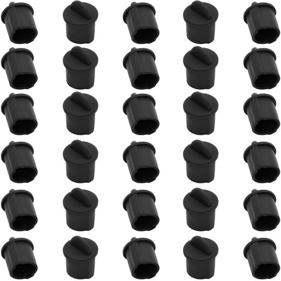 Picture of 30 Pcs BNC Silicone Protectors Cap Female Port Cover Anti Dust Stopper Plug Cover Protector Cap,Style A,Black
