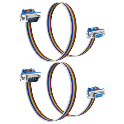Picture of JSADZKJD DB9 Serial Extension Cable RS232 DB9 Male to Female Straight Through Serial Cable DB9 9-Pin COM Port Serial Cable for PC Modem PDA 1.6FT/50CM (Male to Female DB9 Connector)