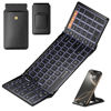 Picture of ProtoArc Backlit Foldable Keyboard, XK01 Plus Folding Portable Bluetooth Keyboard for Travel, True Full Size External Wireless Keyboard with Backlight for iPad Tablet Smartphone Laptop - Black