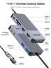 Picture of QGeeM USB 3.0 Laptop Docking Station, Triple Display USB Hub Hdmi Dual Monitor,USB Dock with 2 HDMI, VGA, USB 3.0, Card Reder Compatible for MacBook M1 M2 M3 M4 Dell HP Lenovo -Classic Grey