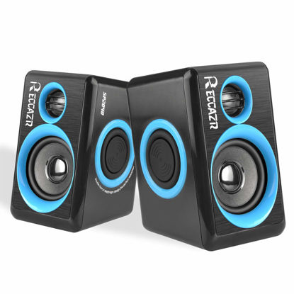 Picture of RECCAZR SP2040 Surround Computer Speakers with Deep Bass USB Wired Powered Multimedia Speaker for PC/Laptops/Smart Phone Built-in 4 Loudspeaker Diaphragm(Blue)