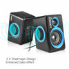 Picture of RECCAZR SP2040 Surround Computer Speakers with Deep Bass USB Wired Powered Multimedia Speaker for PC/Laptops/Smart Phone Built-in 4 Loudspeaker Diaphragm(Blue)