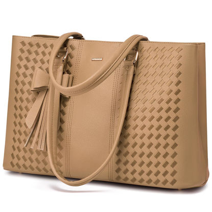 Picture of LOVEVOOK Laptop Tote Bag for Women 15.6 Inch Waterproof Leather Computer Bags for Business Office Work Briefcase