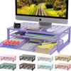 Picture of gianotter Computer Monitor Stand Riser, office organizer with Drawer, Office Organizers Storage for Classroom Office Supplies (Purple)