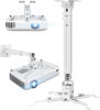 Picture of 2-Be-Best Upgraded Projector Ceiling Mount Adjustable Projector Wall Mount Max Load Capacity 42 LBS / 19KG Ceiling Projector Mount Universal White