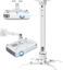 Picture of 2-Be-Best Upgraded Projector Ceiling Mount Adjustable Projector Wall Mount Max Load Capacity 42 LBS / 19KG Ceiling Projector Mount Universal White
