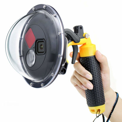 Picture of GEPULY Dome Port for GoPro Hero 8 Black, Dome Port Lens with Waterproof Housing Case, Trigger, Floating Hand Grip, Built-in Switchable Red Filter and 10x Macro Filter