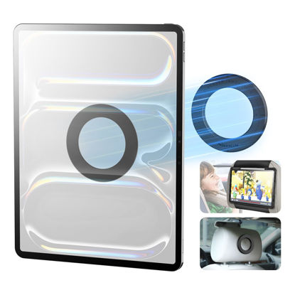 Picture of Nillkin Magnetic Tablet Mount for iPad Pro, Air, Mini,7.9-14" Tablets,Ultra-Thin ipad Magnetic Wall Mount Ring for Kids,Adults for Car headrest Backseat,Kitchen,Bathroom,Gym,Office,Fridge (Black)