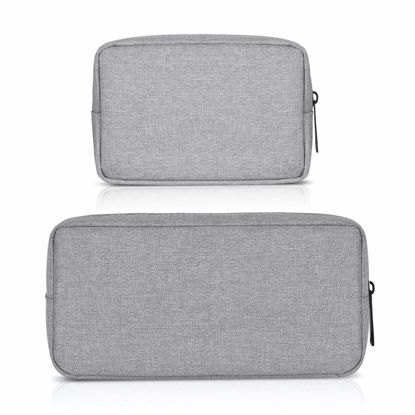 Picture of ERCRYSTO Universal Electronics/Accessories Soft Carrying Case Bag, Durable & Light-Weight,Suitable for Out-Going, Business, Travel and Cosmetics Kit (Small+Big-Gray)