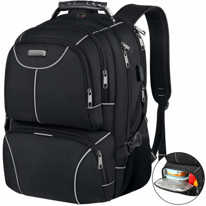 Picture of VECKUSON Lunch Bag Backpack, Insulated Cooler Lunch Box Backpack, Extra Large Travel Laptop Backpack TSA Friendly RFID Computer College bag with USB Port for Women Men Fits 17.3 Inch Laptop
