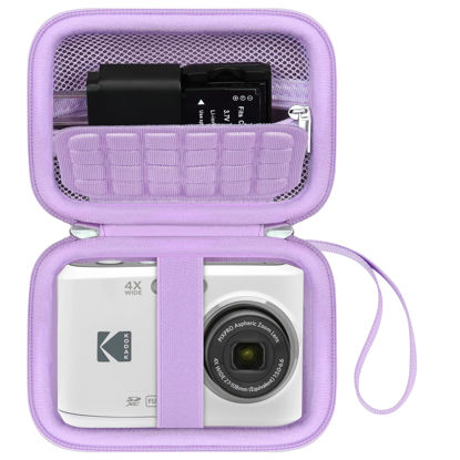 Picture of Canboc Hard Case for KODAK PIXPRO FZ55/ FZ45/ FZ43/ FZ53 16MP Digital Camera, Vlogging Camera Bag, Zipper Mesh Pocket fit Cable, SD Card, Purple (Case Only)