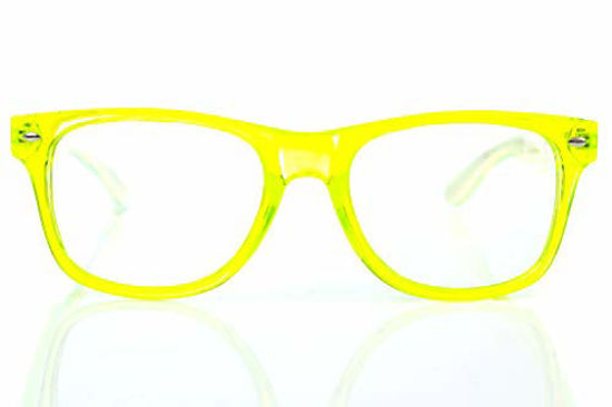 Picture of Transparent Green Spiral Diffraction Glasses - for Raves, Festivals and More