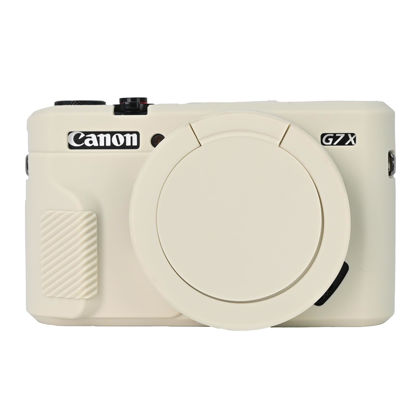 Picture of Easy Hood G7X Mark II Case, Protective Case for Canon Powershot G7X Mark II Digital Camera, Removable Lens Cover Silicone Sleeve Soft Camera Cover Rubber Protective Body Skin- Beige