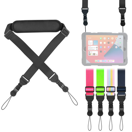 Picture of FIEIL Universal Shoulder Strap, Neoprene Padded Bag Strap with Double Adjustable Buckles, Replacement Comfortable Neck Lanyard for Camera, Cellphone Tablet,iPad, Laptop, Binocular, Luggage Bag(Black)