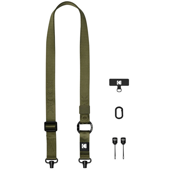 Picture of KODAK Multi-Purpose Camera Strap (Olive) - Quick-Detach System, Lightweight, Durable Metal Swivels, Multiple Usages, SLR Cameras, Compact Cameras, Smart Phones