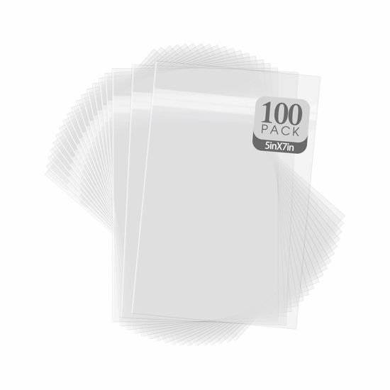 Picture of Golden State Art, Pack of 100, 5 1/4 X 7 1/8 inches Crystal Storage Bags - Acid-Free Clear Sleeves - Fit for 5x7 Photo Framing Mats (NS1)