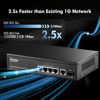 Picture of MokerLink 5 Port 2.5 Gigabit PoE Switch with 10G SFP, 5 x 2.5G Ethernet Ports, 4 Port PoE IEEE802.3af/at, 65W, Compatible with 10/100/1000Mbps, Unmanaged Fanless Wall Mountable Network Switch