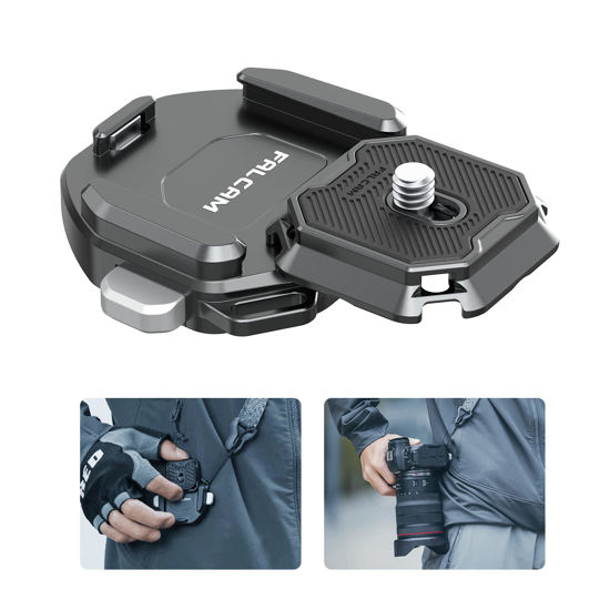 Picture of ULANZI F38 Camera Shoulder Strap Mount Quick Release for Shoulder Straps Kit V2, QR Plate Camera Tripod Mount Adapter Capture Camera Clip for Camera to Shoulder Strap Quick Mount/Release