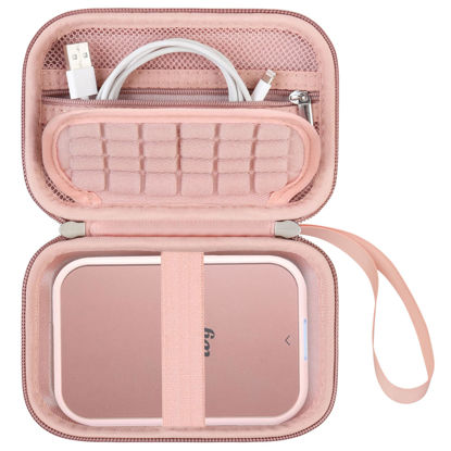 Picture of Supmay Hard Carrying Case Compatible with Canon Ivy 2 Mini Photo Printer, Wireless Bluetooth Portable Smartphone Printer, Zipper Mesh Pocket for USB Cable, Zink Photo Paper, Rose Gold