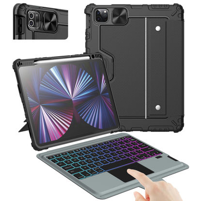 Picture of Nillkin Keyboard Case for iPad Pro 11(1st/2nd/3rd/4th Gen) & iPad Air 5th/4th Generation case with Keyboard, Magic Trackpad, Detachable Keyboard with 7 Backlight Colors,Black