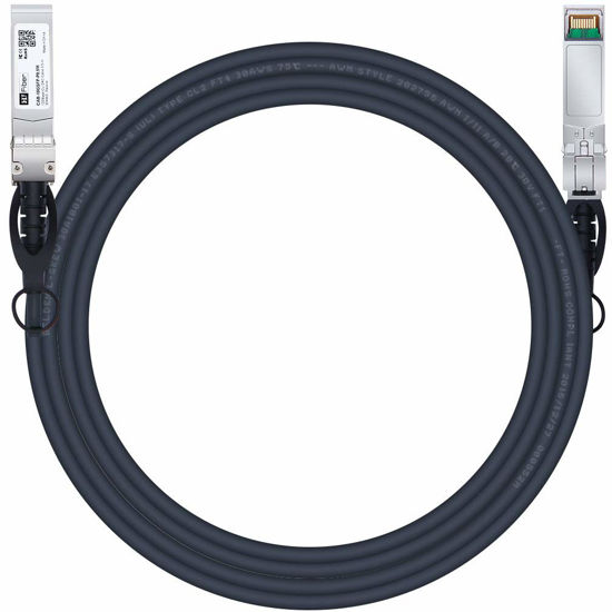 Picture of SFP+ Cable, 10G SFP+ DAC, 4M(13.12ft), Passive Direct Attach Copper Twinax Cable for Cisco SFP-H10GB-CU4M, Ubiquiti UniFi UC-DAC-SFP+, Meraki, Mikrotik, Intel, Fortinet, Netgear and More