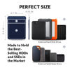 Picture of Afterplug 2-Pocket Adhesive Pouch for Laptop, Compatible with External 2.5" HDD, SSD, Magic Mouse, USB Cable and More - Blue