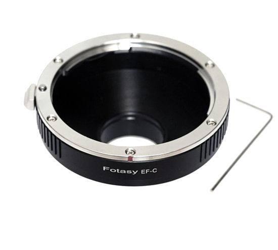 Picture of Fotasy Cannon EF Lens to C Mount Adapter, EF EFS Lens to 16mm Cine Adapter, compatible with Canon EF EFS DSLR Lens & Cine Movie Making System/ C Mount CCTV Camera/ C-Mount Microscope Cameras