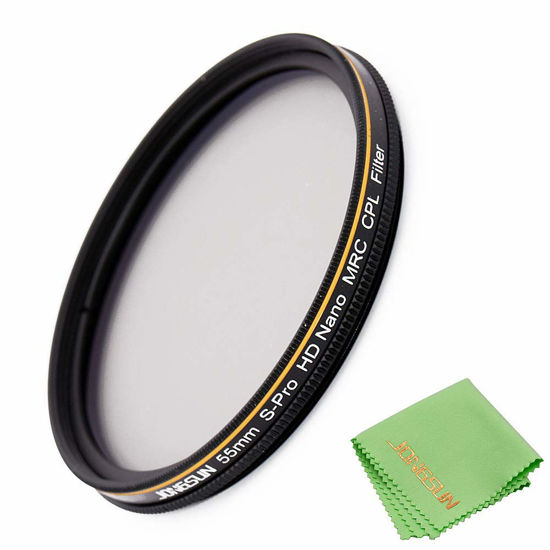 Picture of JONGSUN 55mm Polarizing Filter, Circular Polarizer Filter, S-Pro HD Nano MRC16, 16 Layers Multicoated, NITTO AGC Optics Glass, CPL Filter for Camera Lens