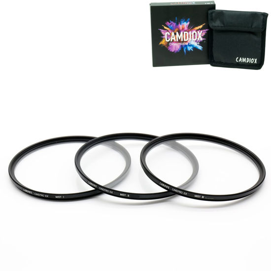 Picture of Camdiox Cinepro Mist Soft Diffusion 1/2 1/4 1/8 CPRO Filter - PRO 3 pc Set Creative Cinematic Diffusion Effect for DSLR mirrorless Video Camera (67mm)