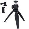 Picture of Mini Camera Tripod with Phone Holder & GoPro Mount,360° Ball Head Extendable Small Selfie Stick Tabletop Tripod Manfrotto Tripod for DSLR Camera,Gopro,Webcam,iPhone,Webcam Portable Cellphone Stand
