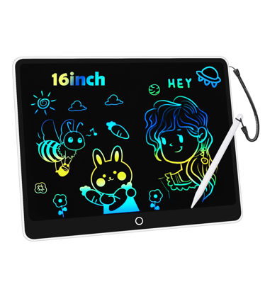 Picture of LCD Writing Tablet Doodle Board, 16inch Colorful Drawing Tablet Writing Pad, Kids Travel Essentials, Toddler Toys for 3 4 5 6 7 8 Year Old Girls Boys- Christmas and Birthday Gifts