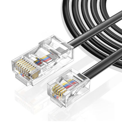 Picture of Seefeful Telephone line RJ45 to RJ11 Adapter,Converter Cable RJ45 8P4C Male to RJ11 6P4C Male (3 Pack / 6.6 FT)
