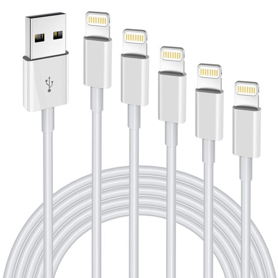 Picture of iPhone Charger Fast Charging[Apple MFi Certified] 5pack 3/3/6/6/10FT Long Lightning Cable High Speed Data Sync Cord Compatible with 14/13/12/11 Pro Max/XS MAX/XR/XS/X/8/7/Plus/6S/6/SE/5S&More