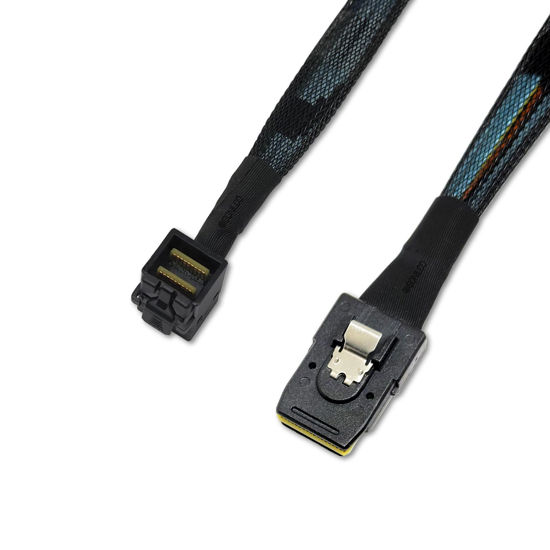 Picture of Sonilco High-Performance Mini SAS HD Cable 90 Degree SFF-8643 to SFF-8087 Data Transfer Right Angle Cord (2 Cables, 1 M / 3.2 Feet)