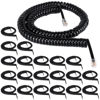 Picture of Kanayu 20 Pack Black Phone Cords 12ft for Landline Coiled Phone Handset Cord Telephone Cord Bulk for Use with All Corded Landline Phones Telephone Line Cord Replacement Cable Phone Accessory