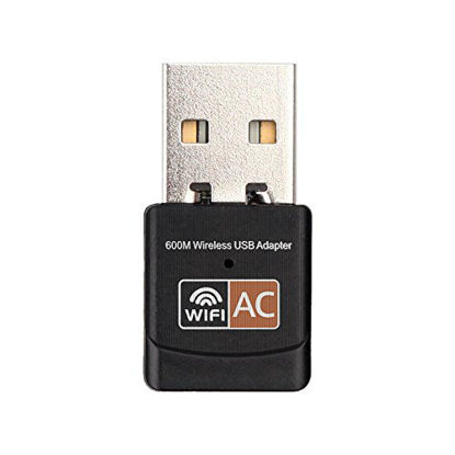 Picture of 600Mbps Wireless USB WiFi Adapter for PC,AC600M USB WiFi Dongle 802.11ac Wireless Network Adapter with Dual Band 2.4GHz/5Ghz for Desktop Laptop Support Windows 10/8/7/XP, MAC OS,Linux etc