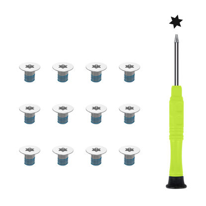 Picture of 12PCS M2x3 Torx T5 Screws for Dell XPS 13 9300 9370 9380 9343 9350 9360, XPS 15 9500 9550 9560 9570 & Precision M5510 5520 5530 5540 5550, Razer Blade Laptop with Screwdriver, Dell XPS Screws, Sliver