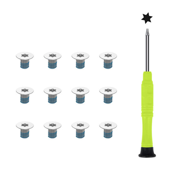 Picture of 12PCS M2x3 Torx T5 Screws for Dell XPS 13 9300 9370 9380 9343 9350 9360, XPS 15 9500 9550 9560 9570 & Precision M5510 5520 5530 5540 5550, Razer Blade Laptop with Screwdriver, Dell XPS Screws, Sliver