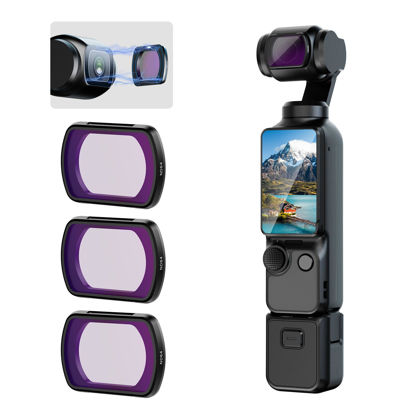 Picture of ULANZI PK-03 ND Filter Set Compatible with DJI OSMO Pocket 3-3 Pack ND16 ND64 ND256 Magnetic Filters Ultra Lightweight Only 1.2g Multi Coated HD Optical Glass Aluminum Frame