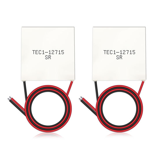Picture of DaFuRui Semiconductor Refrigeration Tablets，2pcs TEC1-12715 Heatsink Thermoelectric Cooler TEC1-12715 12V-15.4V 108W Cooling Peltier Plate Module 40x40MM