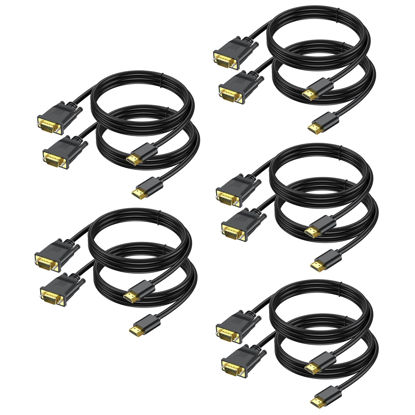 Picture of URELEGAN HDMI to VGA Cable, 6 Feet, 10-Pack, 1080P HD Video Cord Compatible for Computer, Desktop, Laptop, PC, Monitor, Projector, HDTV and More