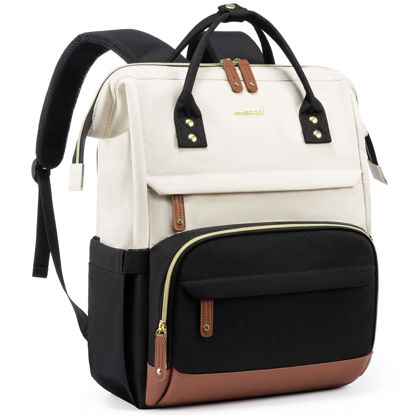 Picture of LOVEVOOK Laptop Backpack for Women, 18 Inch Work Business Backpacks Purse, Large Capacity Educators Doctor Nurse Bag Backbag, Waterproof Casual Daypack for Travel