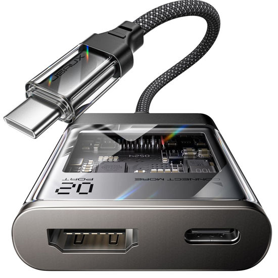 Picture of JSAUX USB C to HDMI Adapter 4K@60Hz for iPhone 16 to TV, 2-in-1 Digital AV Sync Connector Compatible for iPhone 16/16 Pro/16 Pro Max/15 Pro Max, MacBook, Samsung S24/23, Dell, Steam Deck, ROG Ally