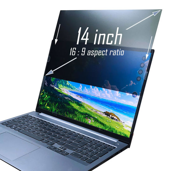 Picture of SUBDUEDLT 14 Inch (16:9) Anti-blue Light Privacy Screen Filters, Double-sided, Compatible With Multiple Computer Model, Limited Viewing Angle To +/- 30°