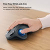 Picture of Nulea M501 Wireless Trackball Mouse, Rechargeable Ergonomic, Easy Thumb Control, Precise & Smooth Tracking, 3 Device Connection (Bluetooth or USB Receiver), Compatible for PC, Laptop, Mac, Windows.