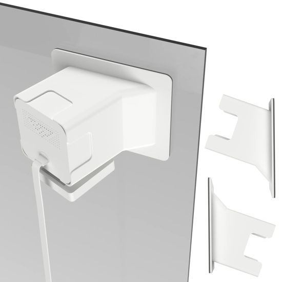Picture of Teccle Angled Window Mount for Wyze Cam V3 Cam v4 , 20 Degrees Tilt ( Up/Down/Left/Right ), Through Window Use Cam v3 v4 , Helps You Watch Front Yard and Driveway (White/Pack of 2)