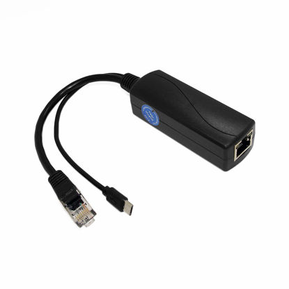 Picture of REVODATA Gigabit Micro USB PoE Splitter 5V 2.4A, IEEE 802.3af Standard 10/100/1000Mbps for Raspberry Pi 3B, Google WiFi, Tablets, Dropcam Power Over Ethernet USB Splitter Adapter (USB0502G)