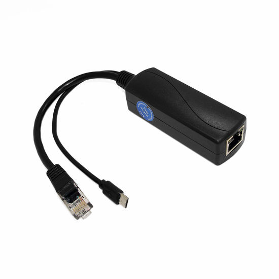 Picture of REVODATA Gigabit Micro USB PoE Splitter 5V 2.4A, IEEE 802.3af Standard 10/100/1000Mbps for Raspberry Pi 3B, Google WiFi, Tablets, Dropcam Power Over Ethernet USB Splitter Adapter (USB0502G)