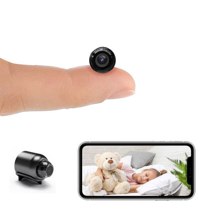 Picture of New Smallest Wireless WiFi Camera,HD1080P Mini Camera,Small Security Camera,Portable Smart Home Baby Monitor Camera with Night Vision,Motion Detection,Cloud Storage for Security with iOS Android APP