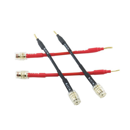 Picture of WJSTN Flex Pin Banana Plugs to 4mm Female Banana Jack Speaker Audio Adapter for Spring Loaded Terminals Amplifier Speaker Sound Systems 4Pack